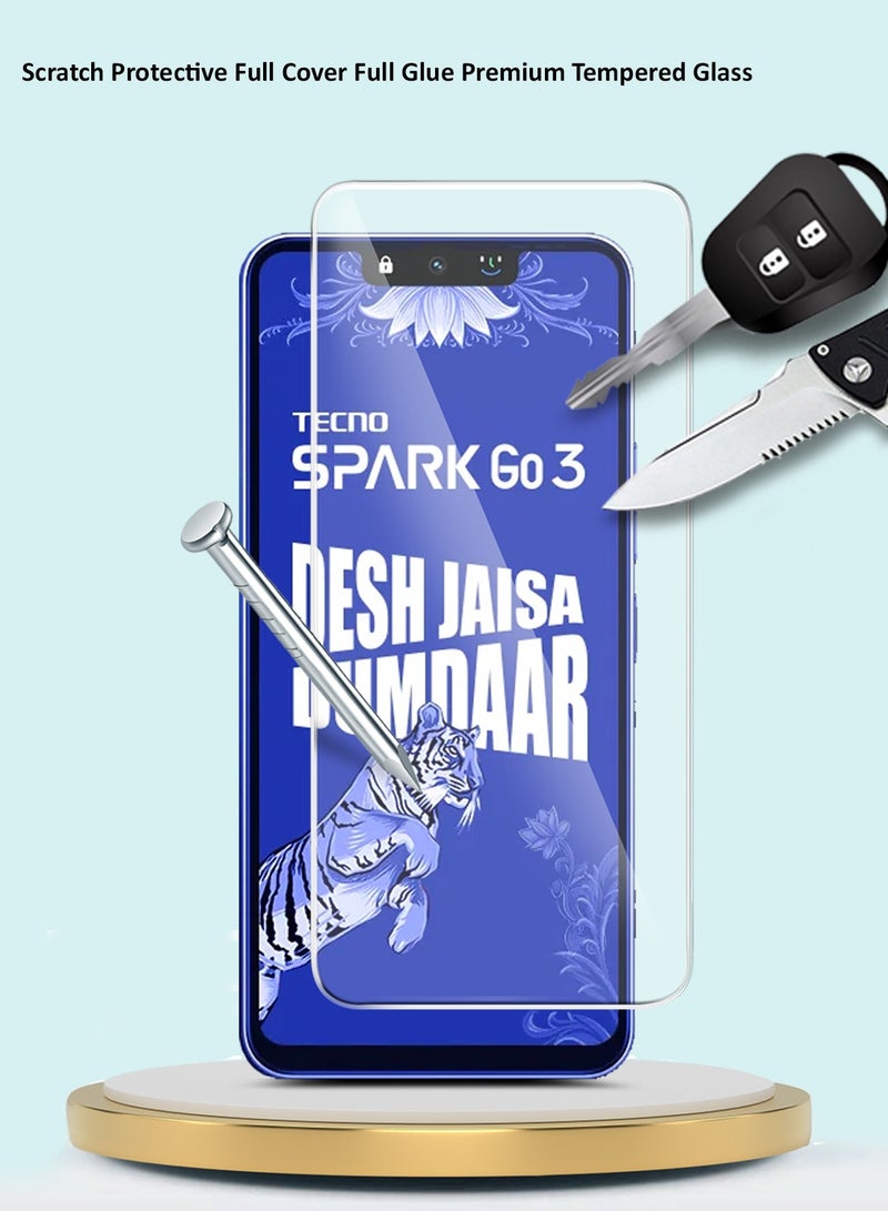 GMAX Tecno Spark Go 3 4G 2026 / TECNO GO 3 GMAX Premium Series Curved Edges 9H 2.5D Tempered Glass Screen Protector - Clear - Image 4